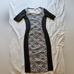 Elegant Black and White Patterned Dress